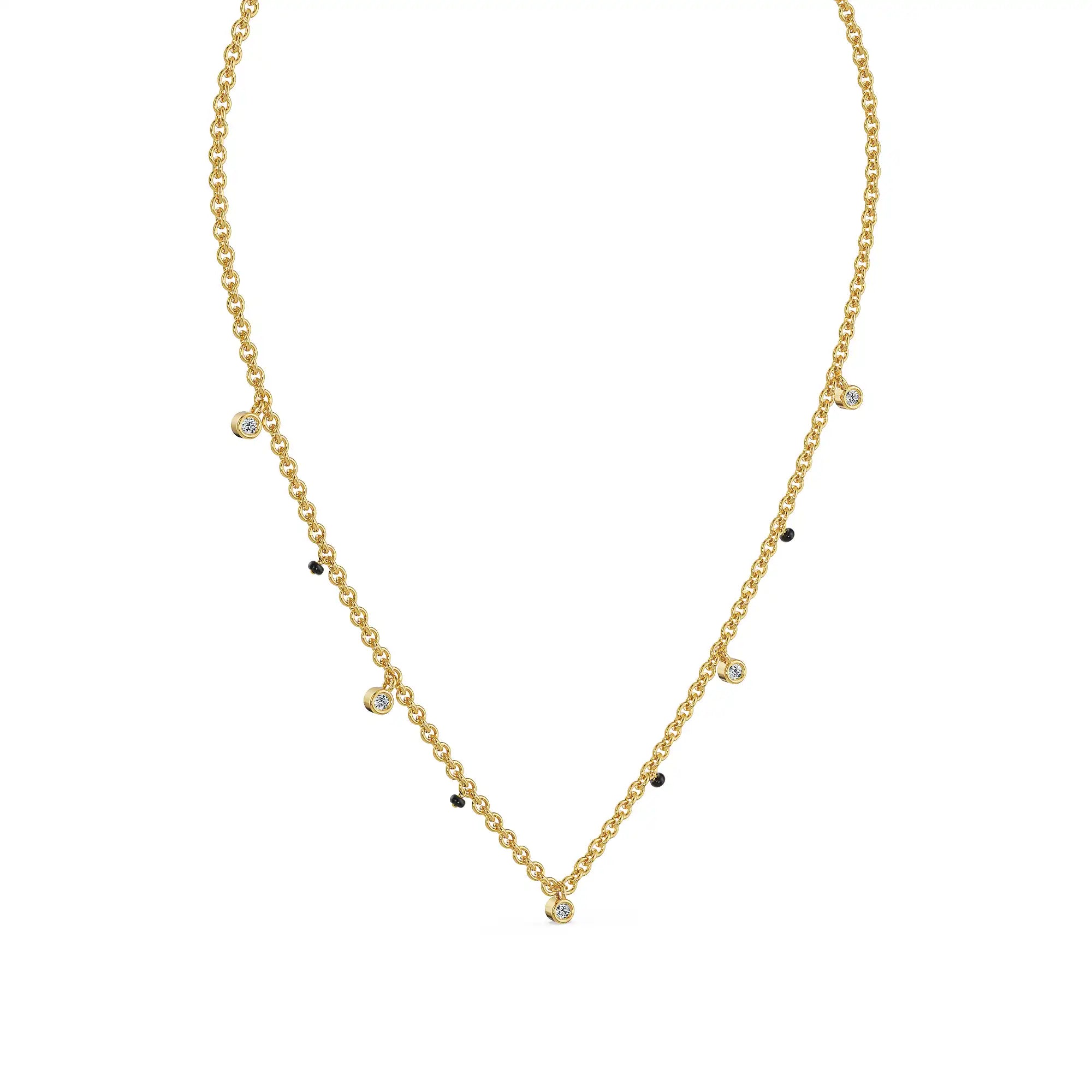 Minimal Bliss Lab Grown Diamond Mangalsutra - side view