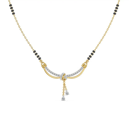Eternal Knot Lab Grown Diamond Mangalsutra - front view in 9KT
