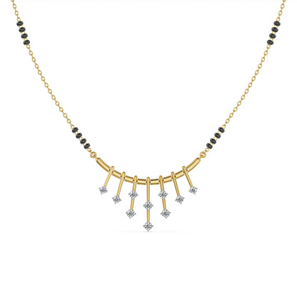 Sparkle Lab Grown Diamond Mangalsutra - front view in 9KT