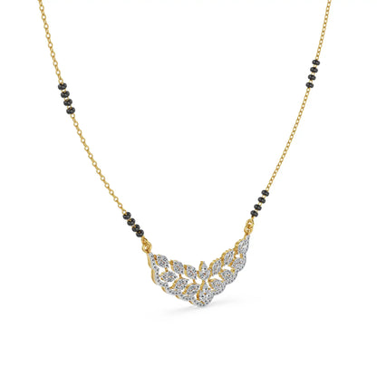 Lotus Radiance Lab Grown Diamond Mangalsutra - side view