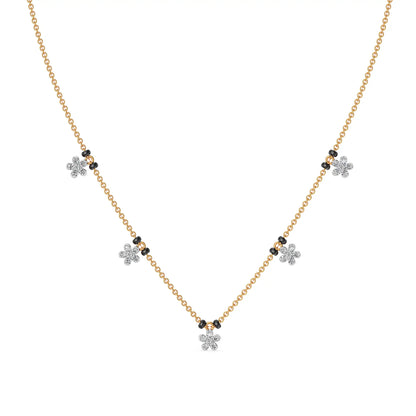 Sia Lab Grown Diamond Mangalsutra - side view in 9KT