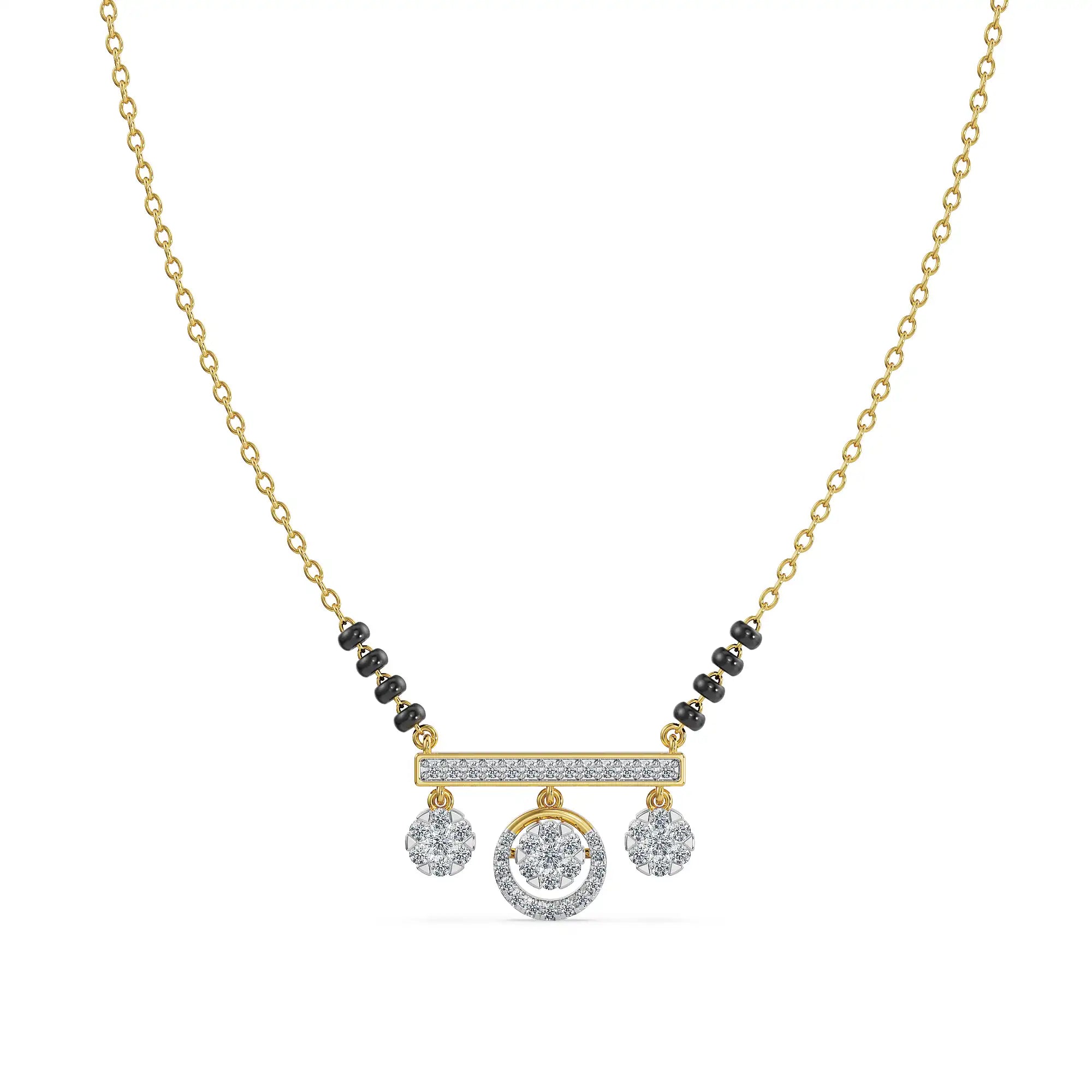 Floral Cluster Lab Grown Diamond Mangalsutra