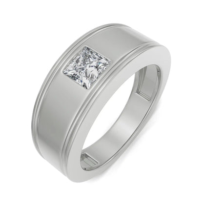Princess Cut Diamond Band for Men Top View