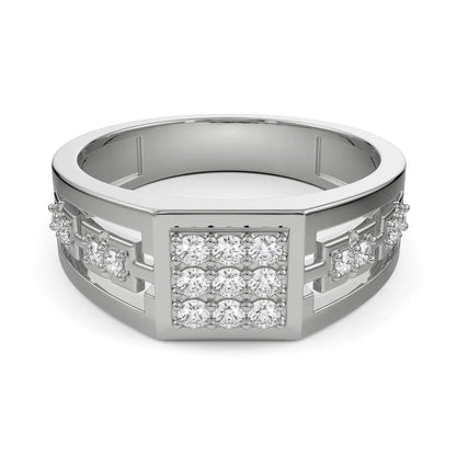 Vespa Wedding Band for Men Front View in 9KT