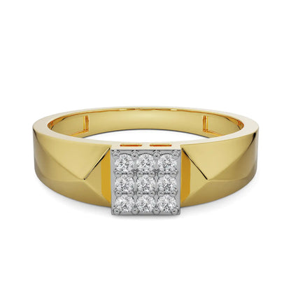 Geneva Ring for Him Front View in 9KT