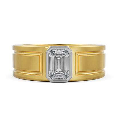 Alpha Wedding Ring for Men Front View in 9KT