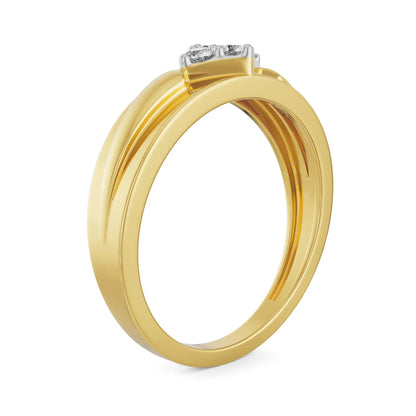 Rhombus Quad Wedding Ring Side View