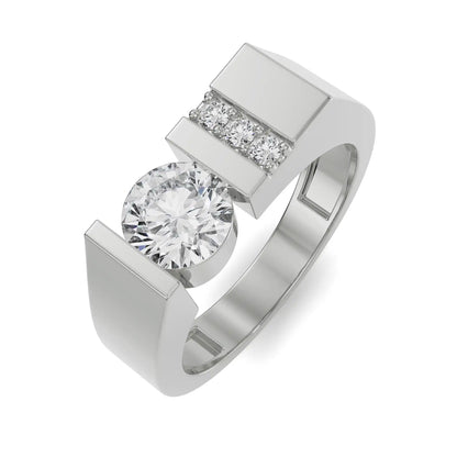 Classic Round Solitaire Wedding Band Top View