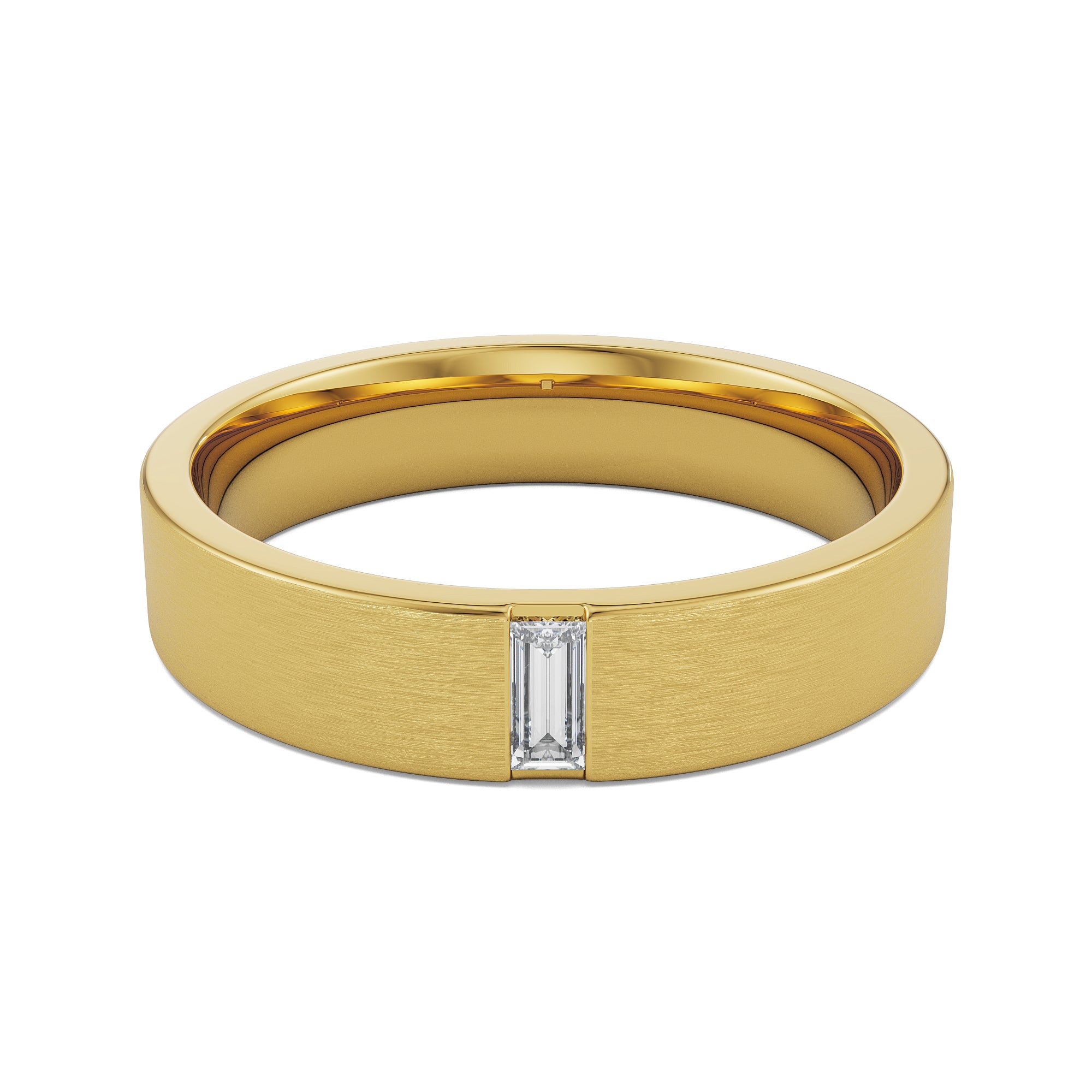 Textured Baguette Band Front View