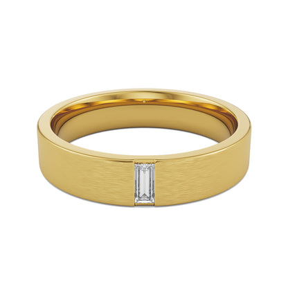 Textured Baguette Band Front View