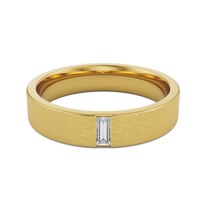 Textured Baguette Band Front View in 9KT