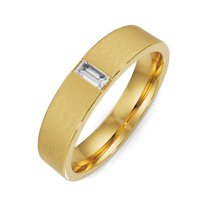 Textured Baguette Band Top View