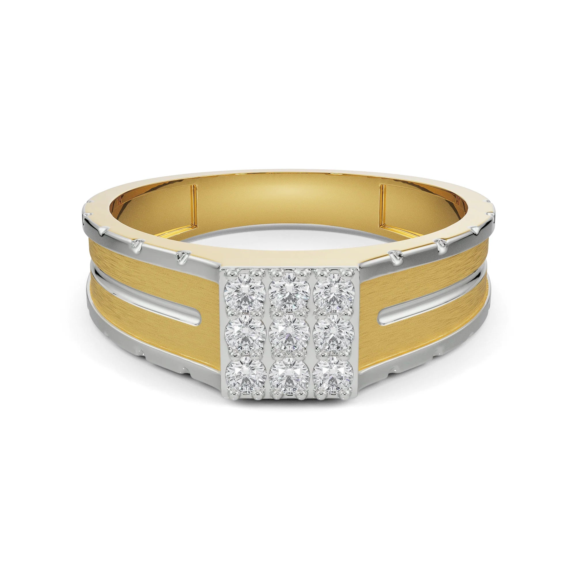 Dewy Quad Lab Diamond Band for Men 9KT