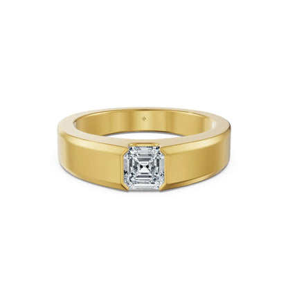 Asscher Edge Men’s Lab Grown Diamond Ring