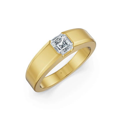 Asscher Edge Men’s Lab Grown Diamond Ring