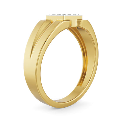 Brushed Diamond Band for Men Side View