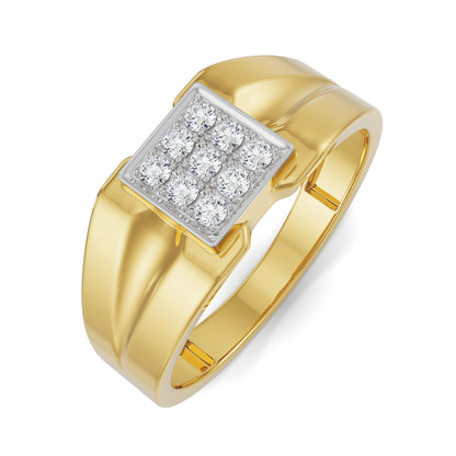 Brushed Diamond Band for Men Top View