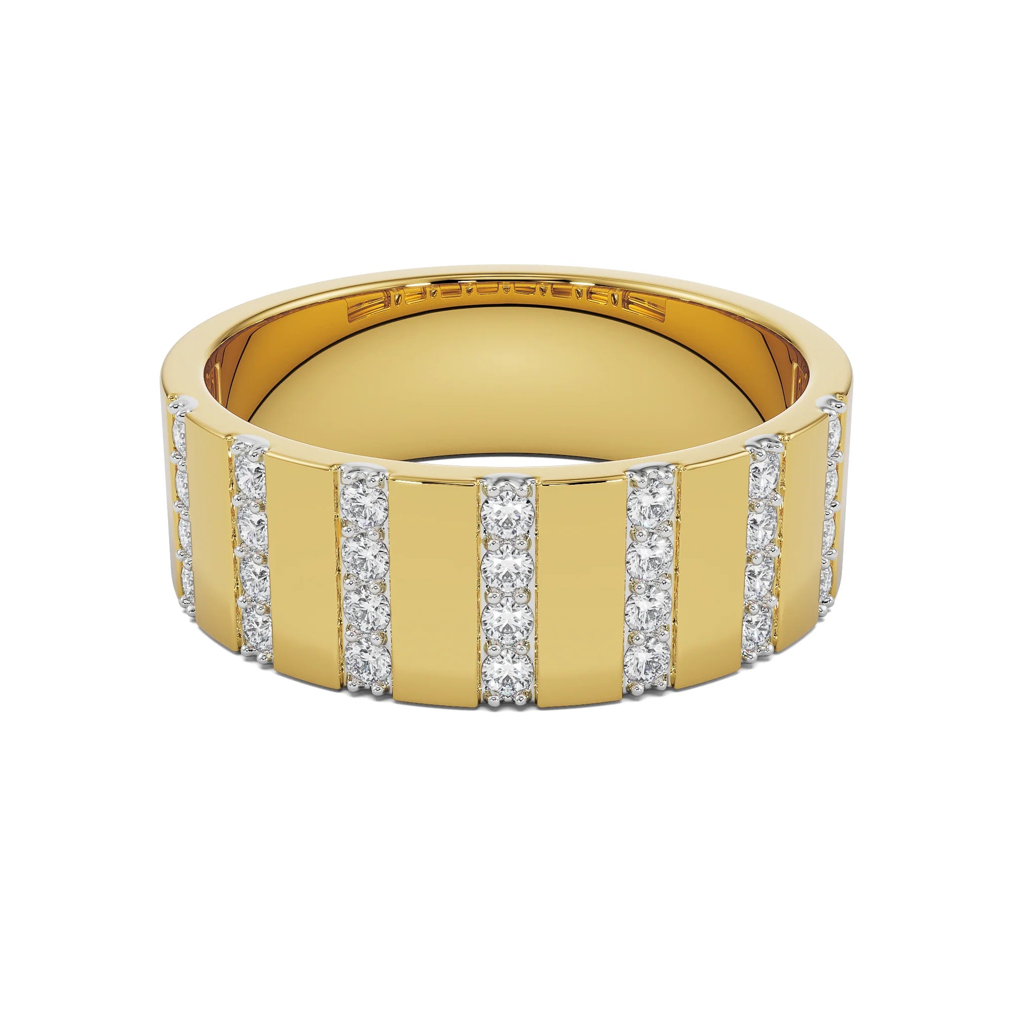 Sleek Enzo Ring for Men Front View in 9KT