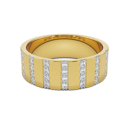 Sleek Enzo Ring for Men Front View in 9KT