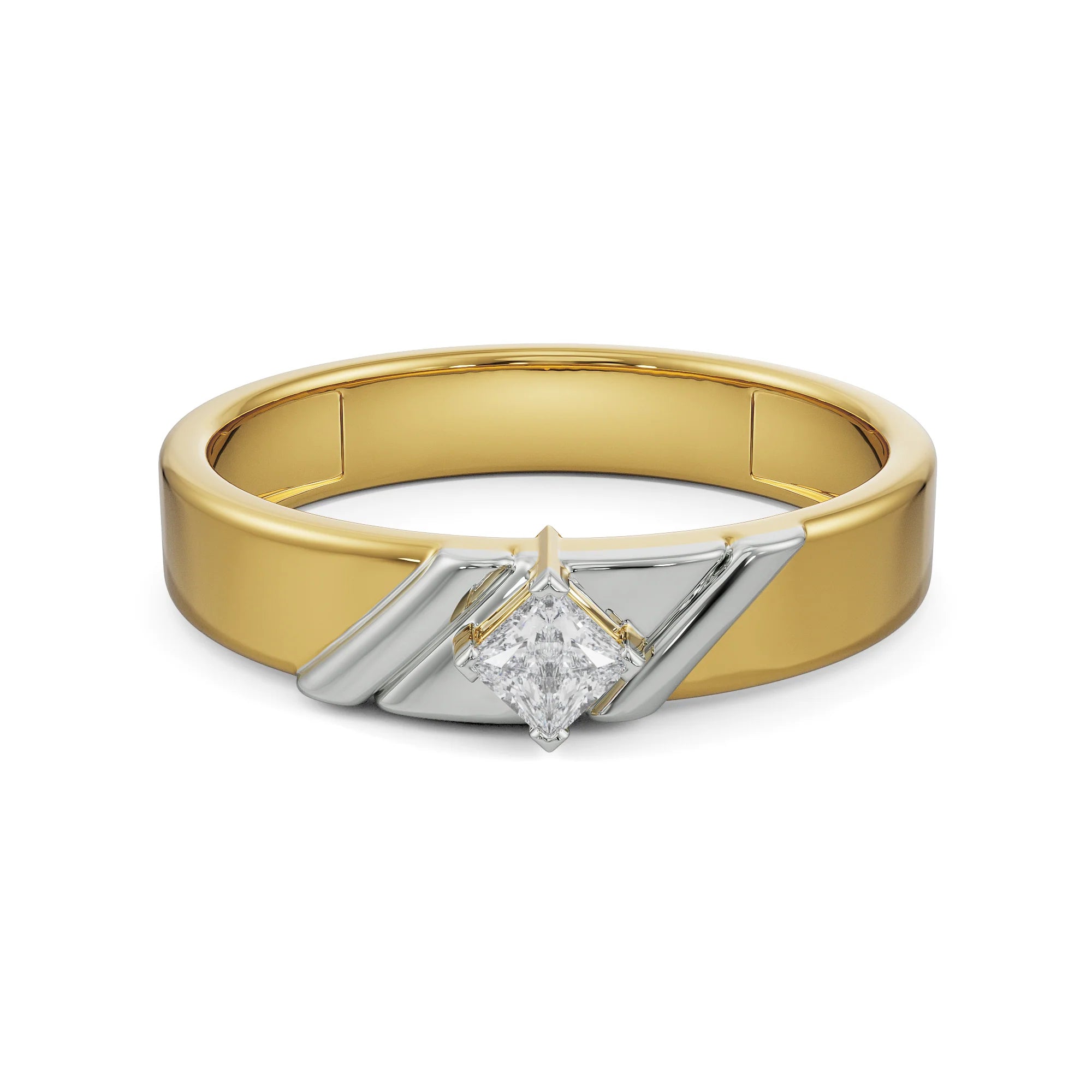 Jezze Diamond Band Front View in 9KT