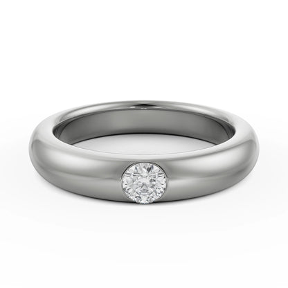 Sleek Round Band Front View in 9KT