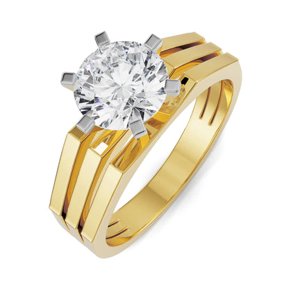 Bold Solitaire Diamond Ring Top View