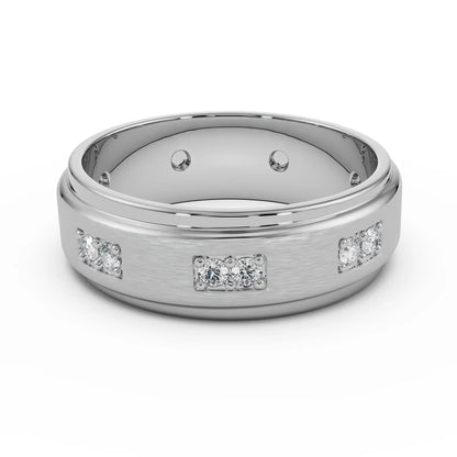 Tezz Diamond Band for Men Front View in 9KT