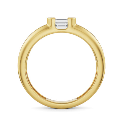 Bold Emerald Men's Ring Back View