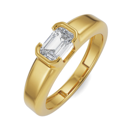 Bold Emerald Men's Ring Top View