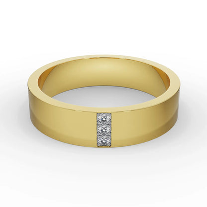 Brushed Trio Diamond Band for Men Front View