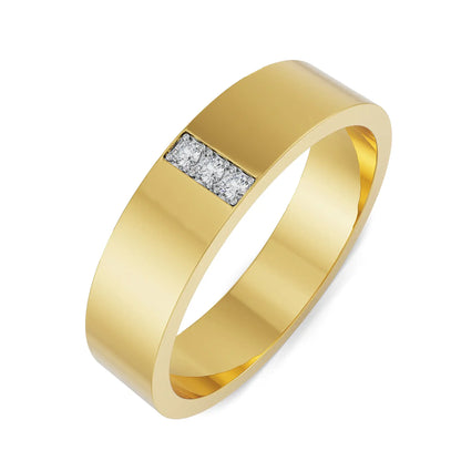 Brushed Trio Diamond Band for Men Top view