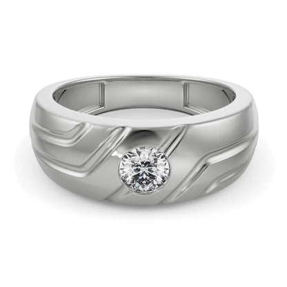 Tuscan Diamond Ring for Him Front View in 9KT