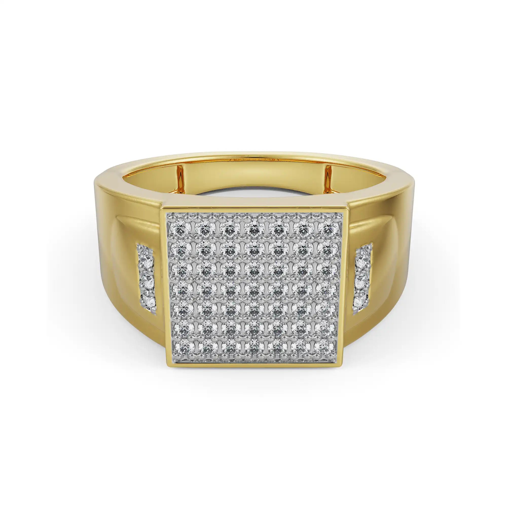 Fizzet Diamond Band Front View in 9KT