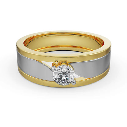 Crimson Diamond Ring for Him Front View in 9KT