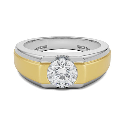 Two-Tone Round Engagement Ring Front View
