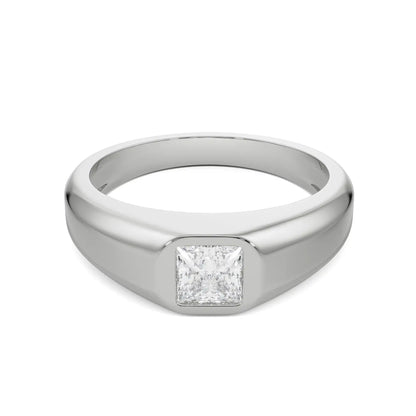 William Princess Cut Diamond Ring Front View in 9KT