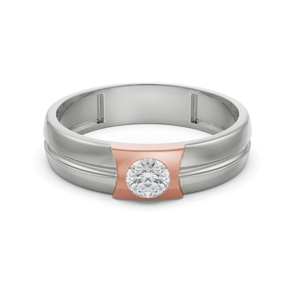 Charming Solitaire Diamond Band for Men Front View
