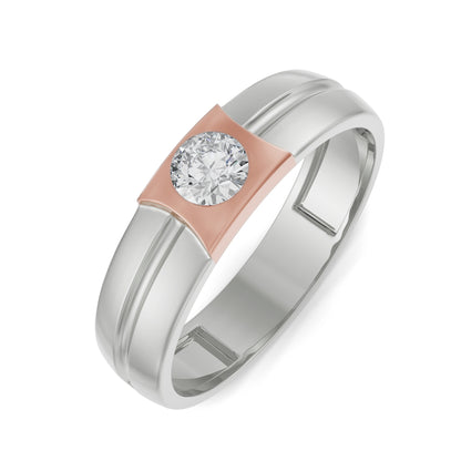 Charming Solitaire Diamond Band for Men Top View