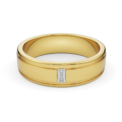 Classic Emerald Men’s Diamond Ring Front View in 9KT