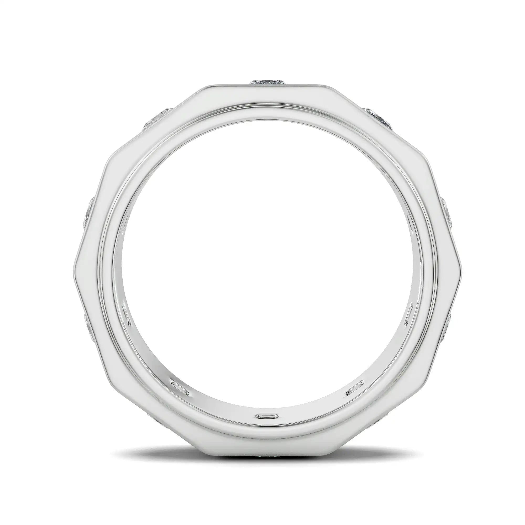 Elijah Princess Cut Wedding Band Back View