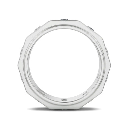 Elijah Princess Cut Wedding Band Back View