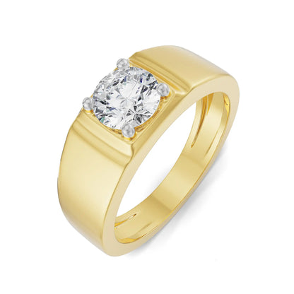 Oliver Round Men’s Diamond Ring Top View