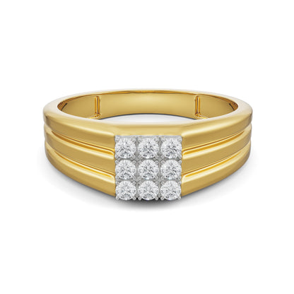 Quadret Diamond Band for Men Front View