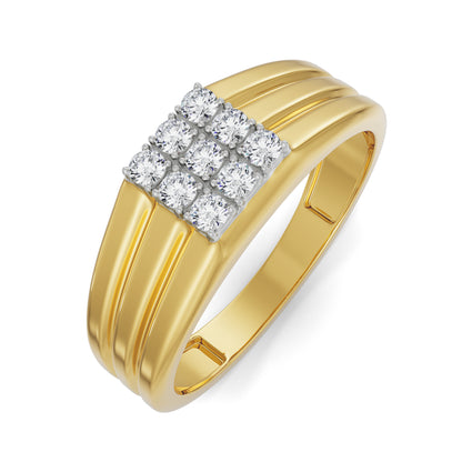 Quadret Diamond Band for Men Top View