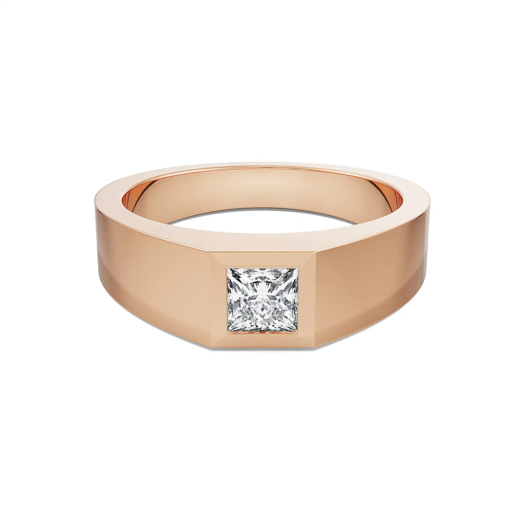 Princess Cut Jake Diamond Ring Front View in 9KT
