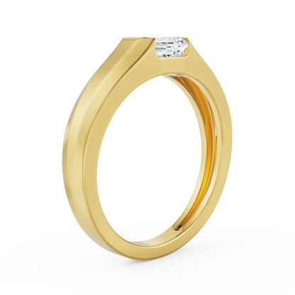 1 CT Emerald Diamond Band for Men Right View in 9KT