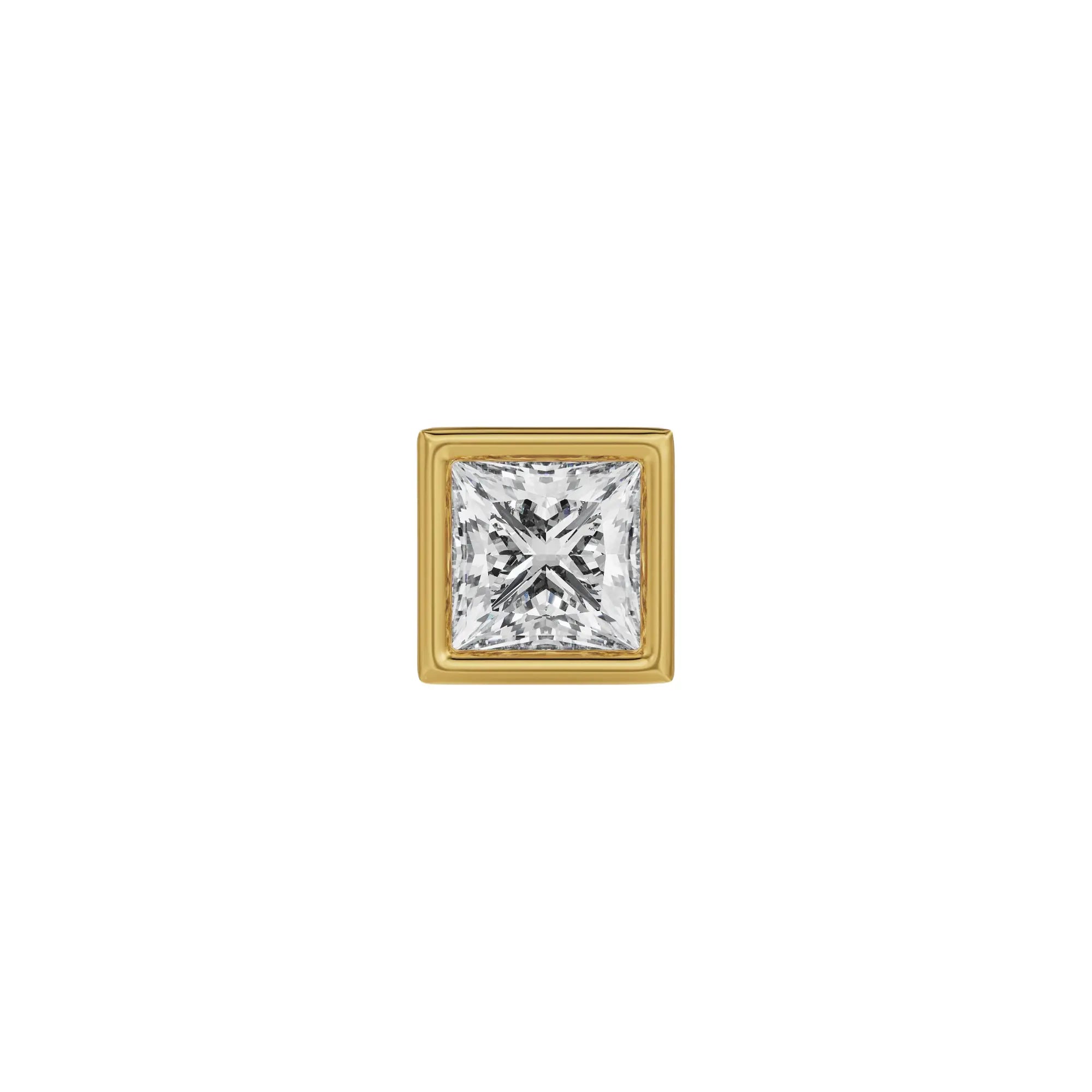 0.5 CT Solitaire Studs for men Front View in 9KT