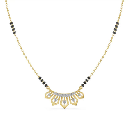 Jiya Diamond Mangalsutra Front View in 9KT