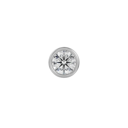 0.25 CT Round Lab Grown Diamond Solitaire Studs for Men Front View in 9KT