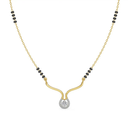 Keerat Diamond Mangalsutra Front View in 9KT